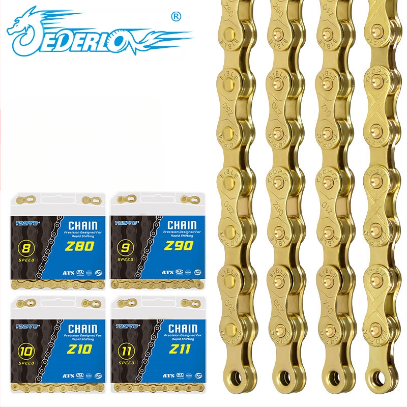 TOOPRE mägijalgratta kuldse ketiga maanteeratas 8-käiguline 9-10-11S muudetava kiirusega kett täielikult kaetud roostekindel