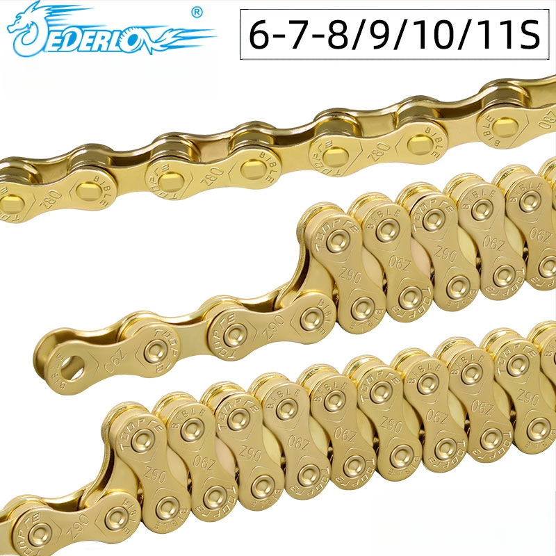 TOOPRE mägijalgratta kuldse ketiga maanteeratas 8-käiguline 9-10-11S muudetava kiirusega kett täielikult kaetud roostekindel