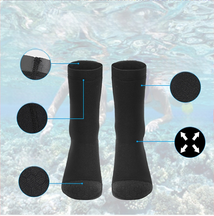 raktáron strandcipő búvárzokni 3MM snorkeling meleg zokni lábvédő hidegálló tövisbiztos csúszásgátló téli úszócipő és zokni bokavédelem
