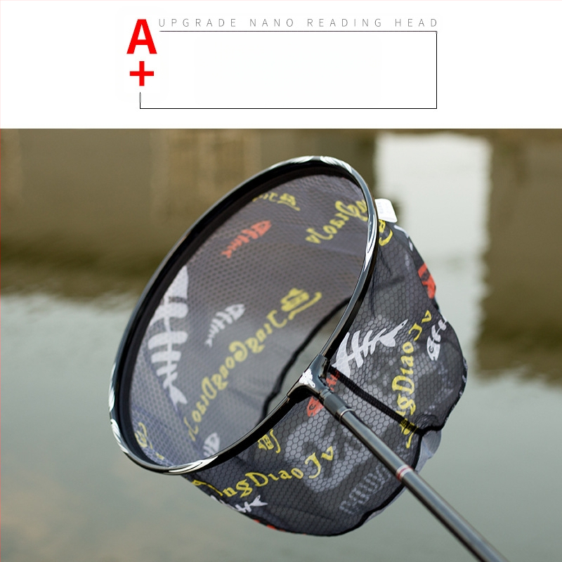 Versenyképes karbon hálófej, karbon, horog nélküli, fekete pit nano ultra könnyű titánötvözetből készült, mélyített horgászháló táska