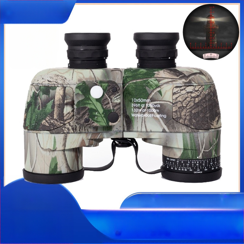 Hulgimüük 10x50 kompassiga binoklid veekindlad uduvastased HD teleskoobid HD suure võimsusega öise nägemisega hämaras kasutamiseks