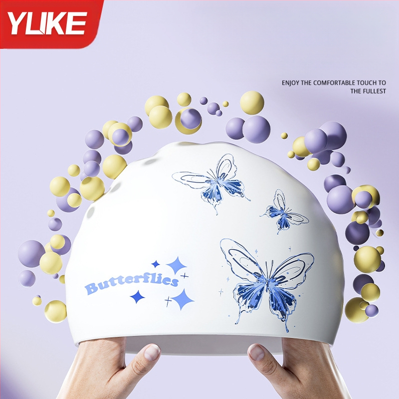 Moteriška galvos silikoninė, vandeniui atspari, antichlorinė, ilgiems plaukams, plius dydžio, ausų apsauga, suaugusiems skirta, dvipusė, spausdinta, vyriška plaukimo kepuraitė