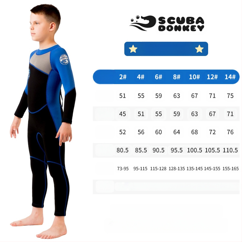 Uus päikesekaitsekreemiga laste ujumistrikoo, ühes tükis pikkade varrukatega, paksendatud ujumistrikoo, meeste surfamiseks ja snorgeldamiseks, soe 2,5 mm sukeldumisülikond