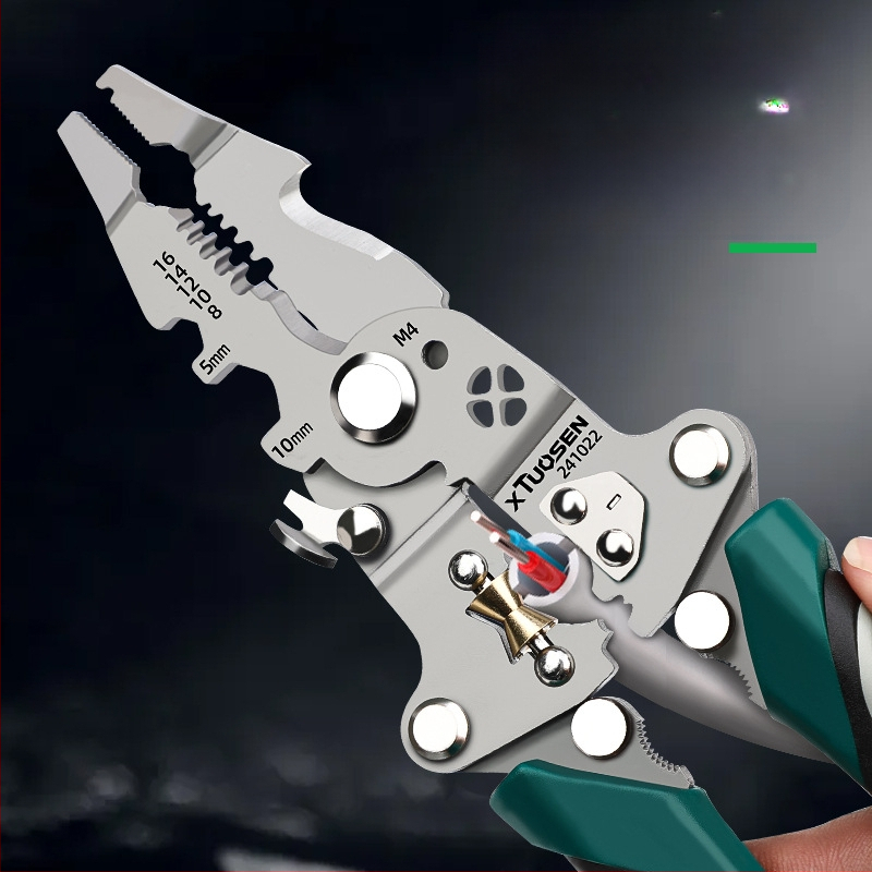 Tuosen kliješta za skidanje izolacije s preklopnih vodova, višenamjenska kliješta za rezanje vodova, specijalna kliješta za električare, kliješta za skidanje izolacije