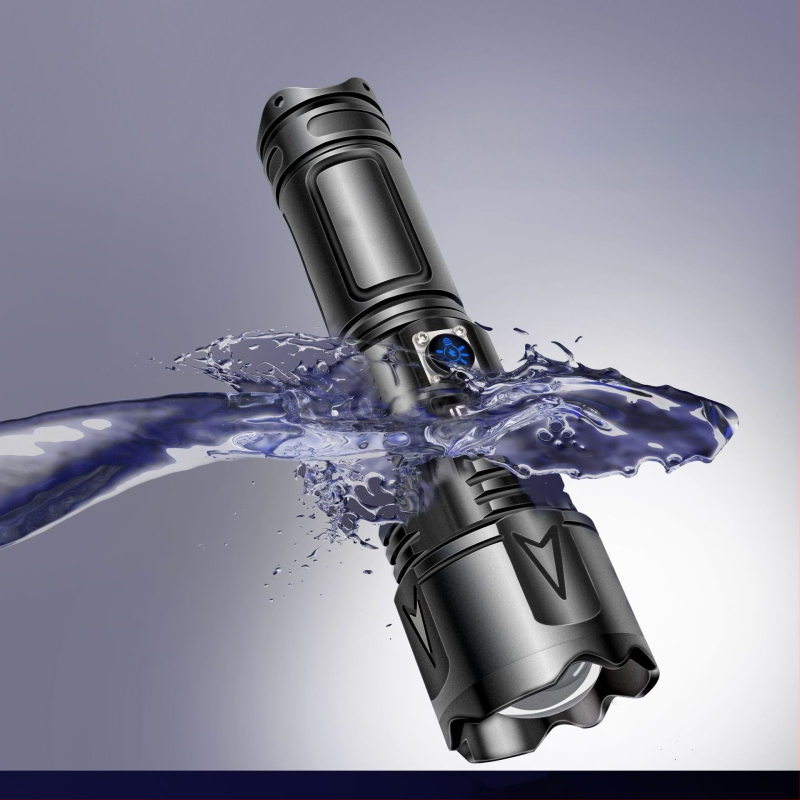 Határokon átnyúló alumíniumötvözetből készült, erős fényű, újratölthető kültéri zseblámpa, biztonsági kalapács, háztartási többfunkciós hordozható zseblámpa