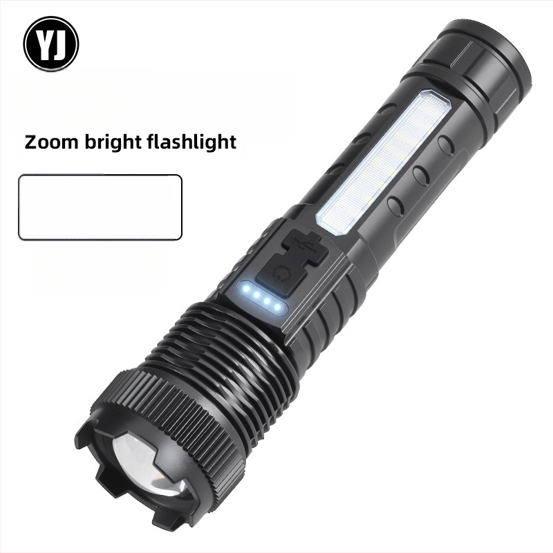 Határokon átnyúló új 118 kültéri erős fényű zseblámpa P50 teleszkópos zoom nagy teljesítményű tollcsipesz piros és kék vaku A76 zseblámpa