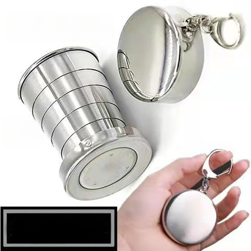 Nemokamas graviruotas pavardės kūrybingas ištraukiamas sulankstomas vandens puodelis, nešiojamas lauko nerūdijančio plieno arbatos puodelis, asmeninis dantų šepetėlio ir skalavimo žiedas