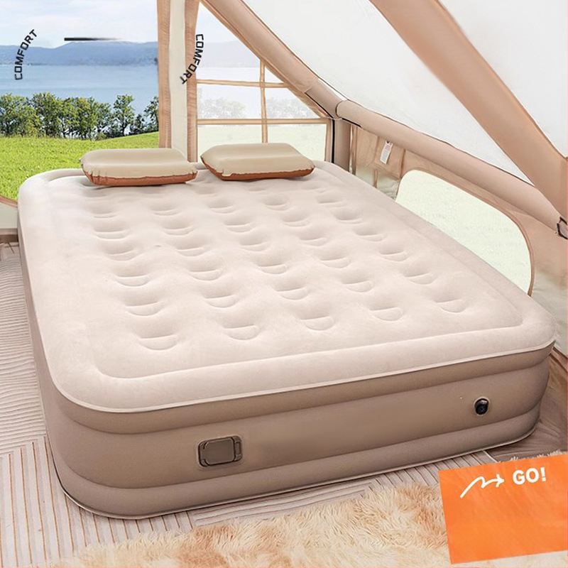 Надуваем матрак за употреба на открито, сгъваем, напълно автоматичен, подходящ за дома, офиса, преносим надуваем матрак за къмпинг