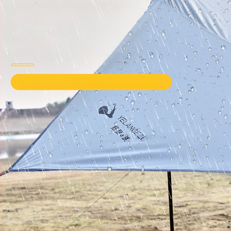 Kaheksanurkne must kummist varikatus õues telkimiseks Oxfordi riidest ülisuur päikesevari UV-kindel must kummist varikatusega telk