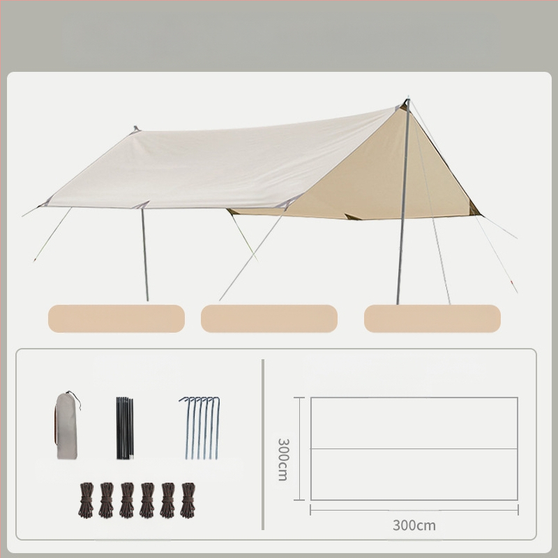 Kaheksanurkne must kummist varikatus õues telkimiseks Oxfordi riidest ülisuur päikesevari UV-kindel must kummist varikatusega telk