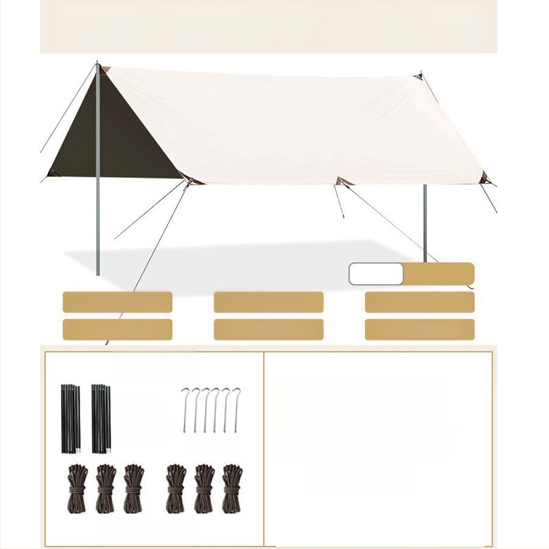 Kaheksanurkne must kummist varikatus õues telkimiseks Oxfordi riidest ülisuur päikesevari UV-kindel must kummist varikatusega telk