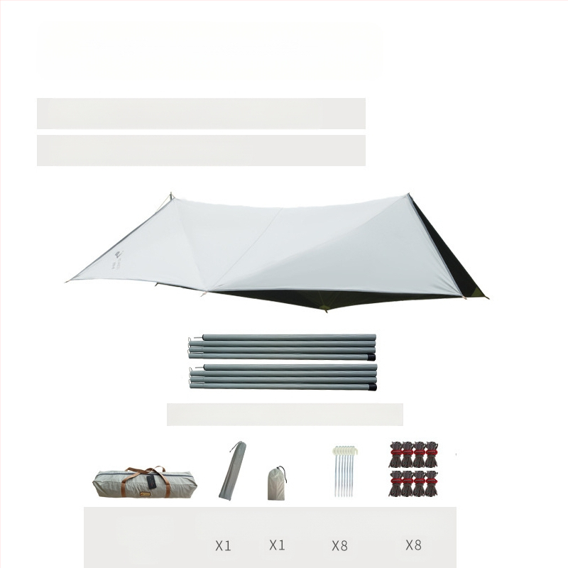 Kaheksanurkne must kummist varikatus õues telkimiseks Oxfordi riidest ülisuur päikesevari UV-kindel must kummist varikatusega telk