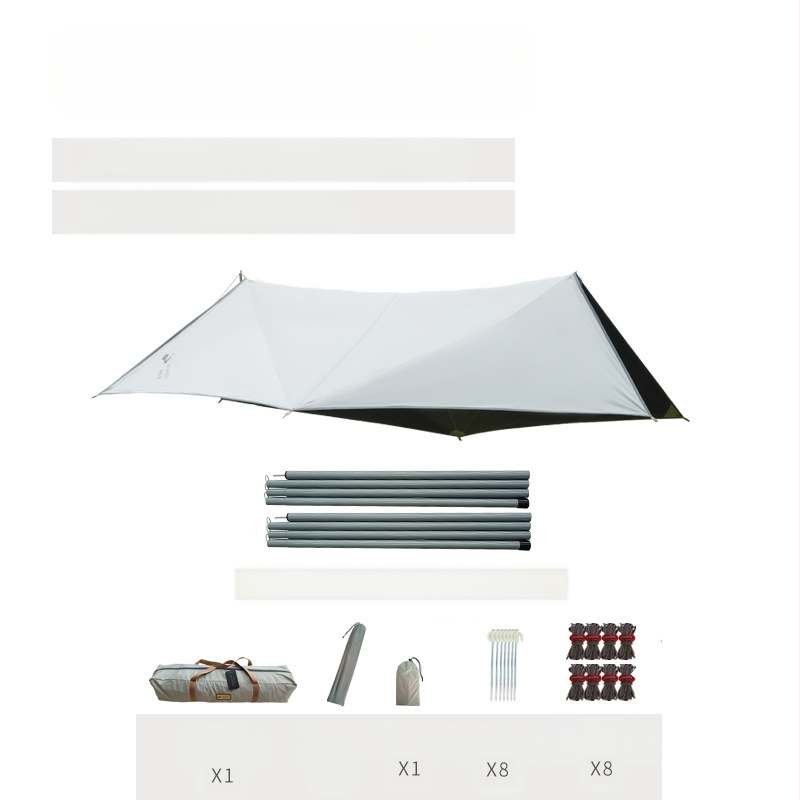 Kaheksanurkne must kummist varikatus õues telkimiseks Oxfordi riidest ülisuur päikesevari UV-kindel must kummist varikatusega telk