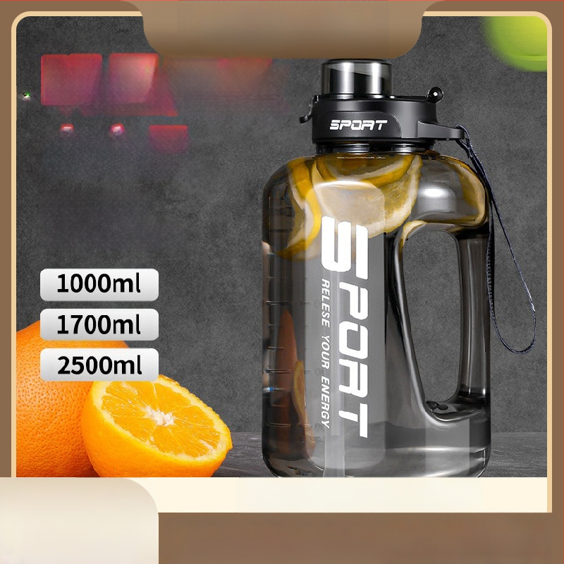 Didelės talpos vandens butelis, lauko sporto vandens ąsotis, nešiojamas plastikinis didelės talpos vandens butelis vyrams ir moterims studentams