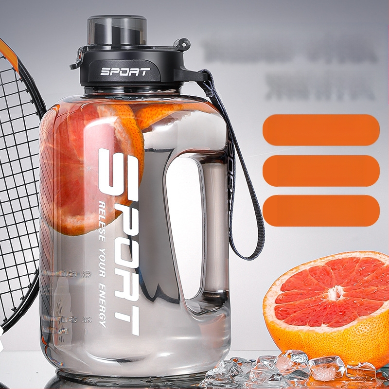 Didelės talpos vandens butelis, lauko sporto vandens ąsotis, nešiojamas plastikinis didelės talpos vandens butelis vyrams ir moterims studentams