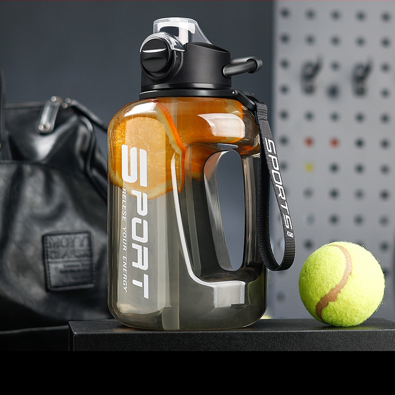 Didelės talpos vandens butelis, lauko sporto vandens ąsotis, nešiojamas plastikinis didelės talpos vandens butelis vyrams ir moterims studentams