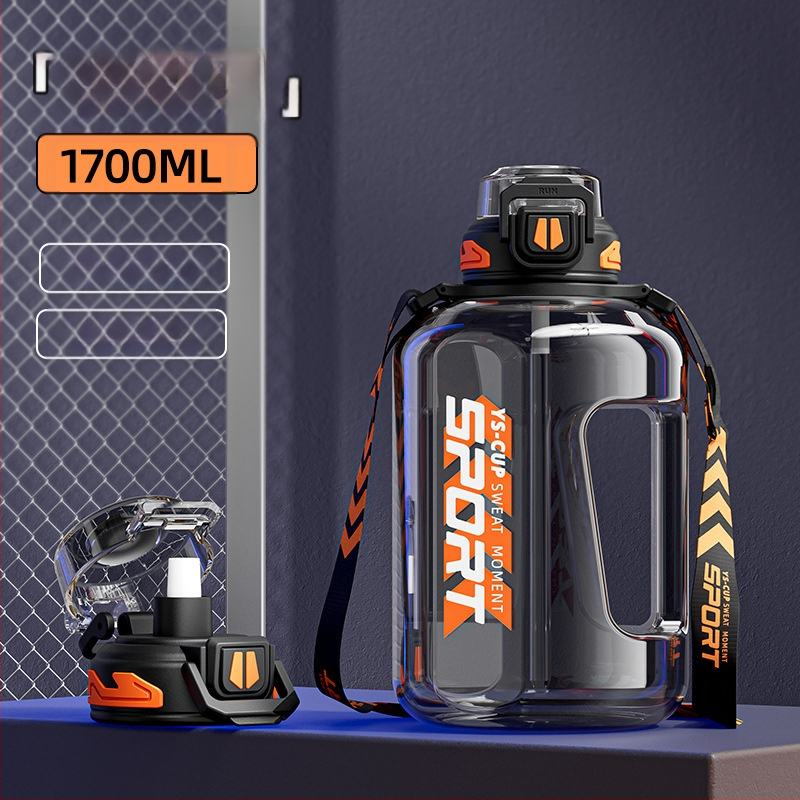 Didelės talpos vandens butelis, lauko sporto vandens ąsotis, nešiojamas plastikinis didelės talpos vandens butelis vyrams ir moterims studentams