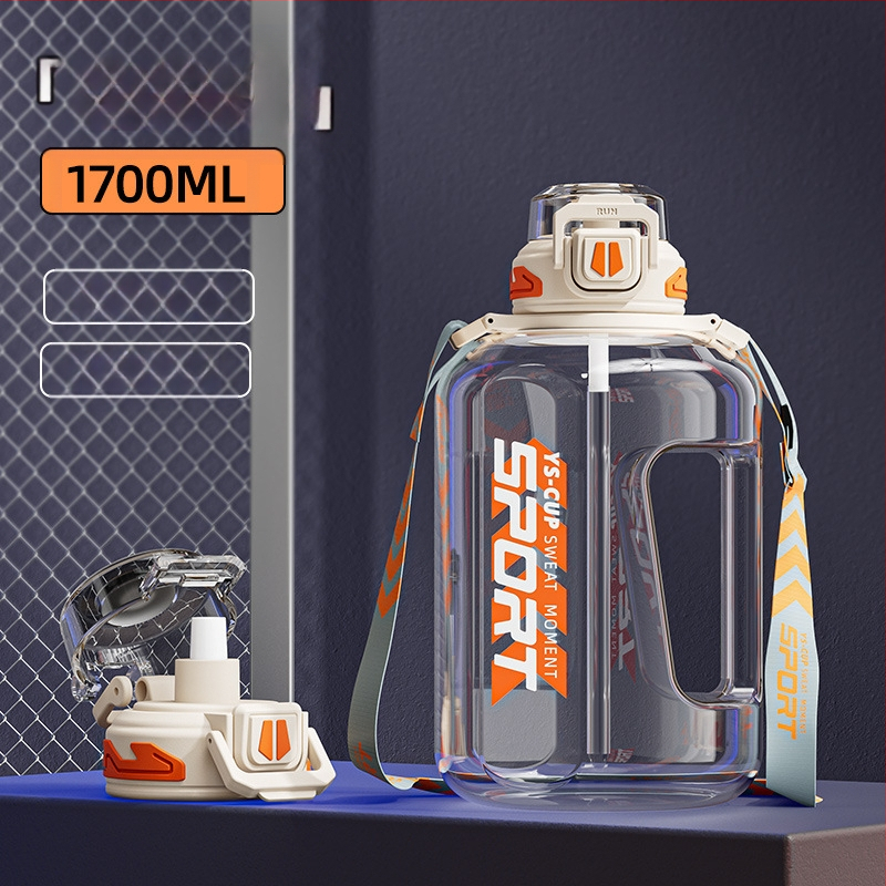 Didelės talpos vandens butelis, lauko sporto vandens ąsotis, nešiojamas plastikinis didelės talpos vandens butelis vyrams ir moterims studentams