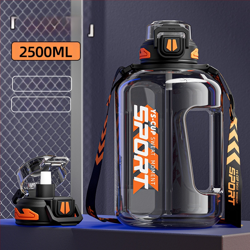 Didelės talpos vandens butelis, lauko sporto vandens ąsotis, nešiojamas plastikinis didelės talpos vandens butelis vyrams ir moterims studentams