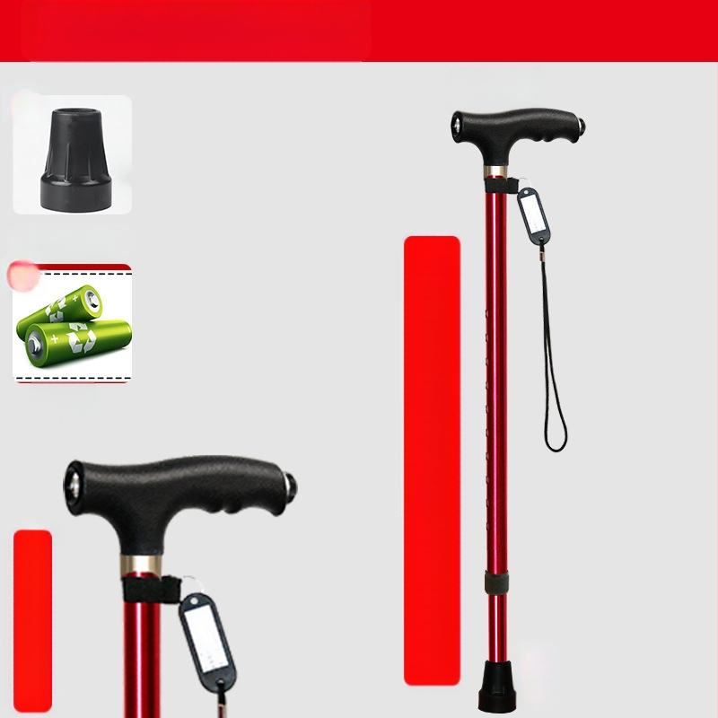 Csúszásgátló mankók időseknek, Négylábú mankók, Többfunkciós túrabotok lámpával, Határokon átnyúló nagykereskedelem, időseknek