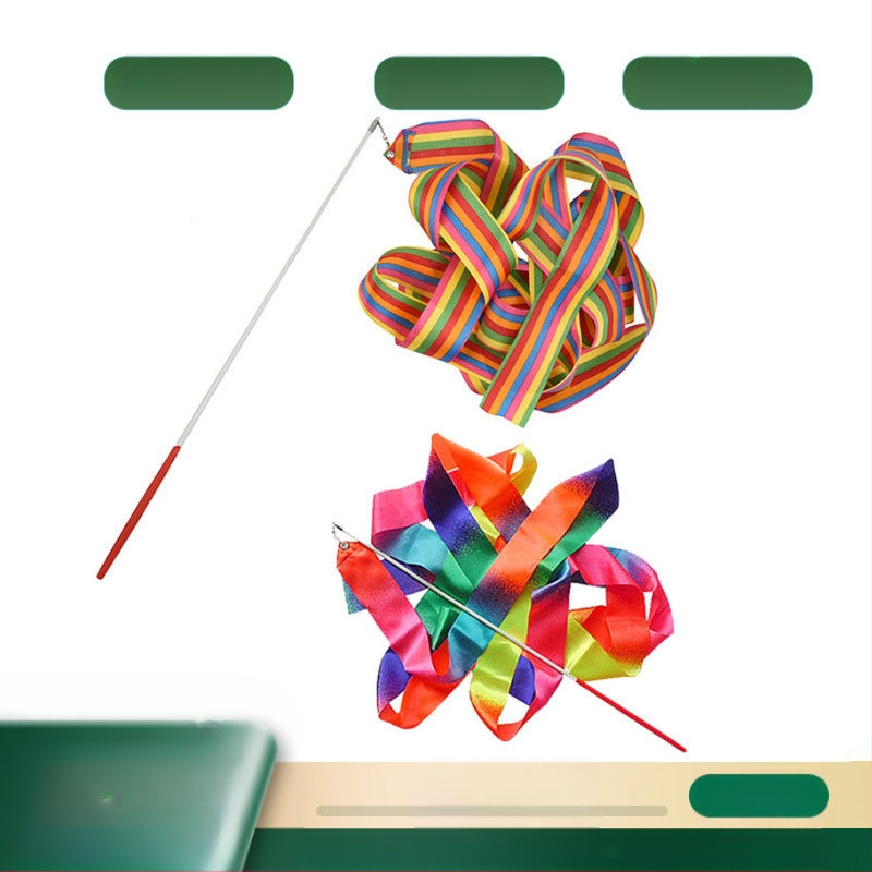 Tarpvalstybinė didmeninė šokių juostelė vaikų ritminei gimnastikai šokių pasirodymui spalvinga juostelė fitneso treniruotėms gimnastikos juostelė