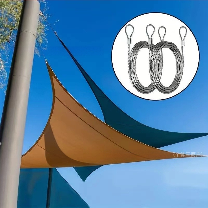 Guma dengta nerūdijančio plieno vielinė virvė, patvari skalbinių virvė, lauko ir vidaus patalpoms, universali vielinė virvė