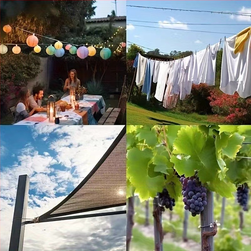 Guma dengta nerūdijančio plieno vielinė virvė, patvari skalbinių virvė, lauko ir vidaus patalpoms, universali vielinė virvė