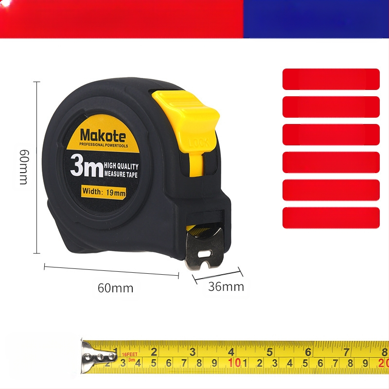 Užsienio prekybos britų juosta 5 m 3 m plieninė juosta sustorinta dilimui atspari liniuotė didelio tikslumo dėžutės matavimo juosta