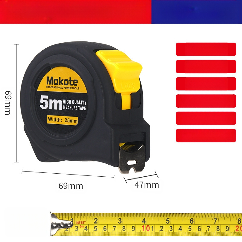 Užsienio prekybos britų juosta 5 m 3 m plieninė juosta sustorinta dilimui atspari liniuotė didelio tikslumo dėžutės matavimo juosta