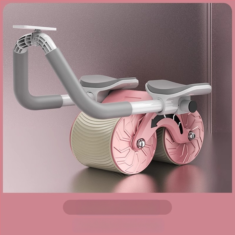 Kahe rattaga kõhulihaste ratas automaatne tagasilöögist kõhu kokkutõmbav kõhulihaste treeningratas fitnessmasin kõhurullimise artefaktirull kõhulihaste tehase sirged juuksed