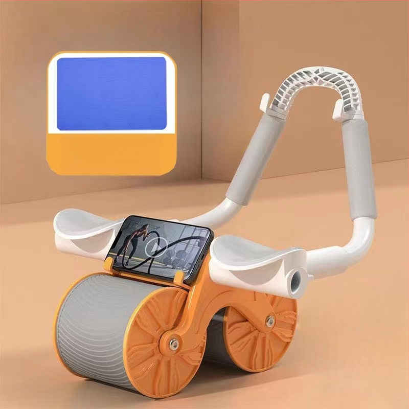 Kahe rattaga kõhulihaste ratas automaatne tagasilöögist kõhu kokkutõmbav kõhulihaste treeningratas fitnessmasin kõhurullimise artefaktirull kõhulihaste tehase sirged juuksed