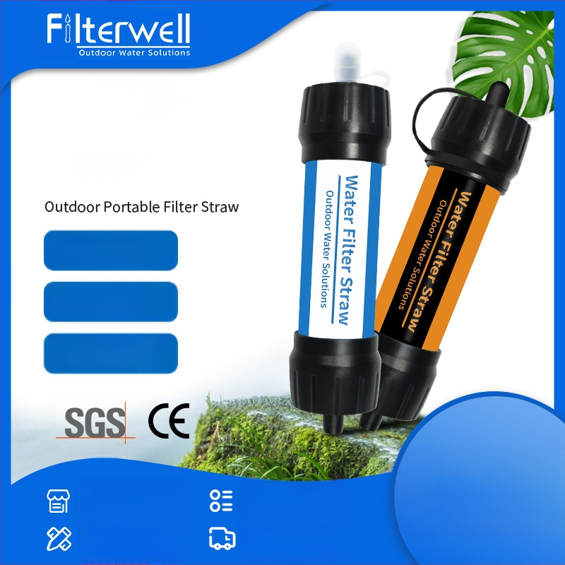 Gyári közvetlen ellátású ultrafiltrációs membrán hordozható kültéri víztisztító szívószál közvetlen ivás egyetlen katona szűrő