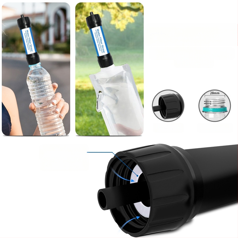 Gyári közvetlen ellátású ultrafiltrációs membrán hordozható kültéri víztisztító szívószál közvetlen ivás egyetlen katona szűrő