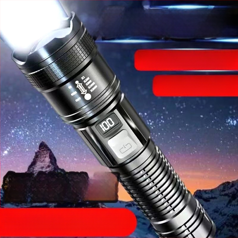 Daugiafunkcis įkraunamas nešiojamas išmanusis skaitmeninis sprogstamojo tūrio tolimojo priartinimo USB itin ryškus žibintuvėlis