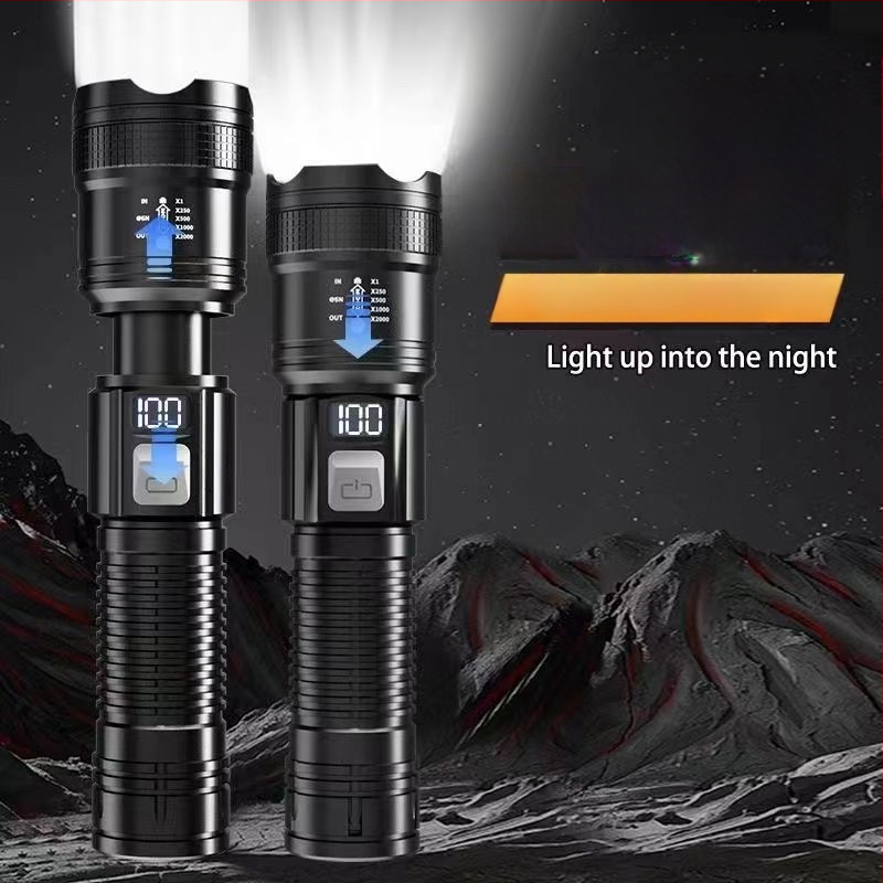 Daugiafunkcis įkraunamas nešiojamas išmanusis skaitmeninis sprogstamojo tūrio tolimojo priartinimo USB itin ryškus žibintuvėlis