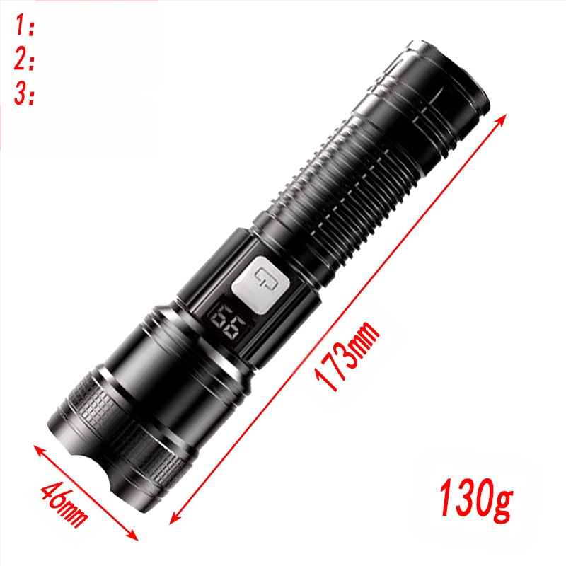 Daugiafunkcis įkraunamas nešiojamas išmanusis skaitmeninis sprogstamojo tūrio tolimojo priartinimo USB itin ryškus žibintuvėlis