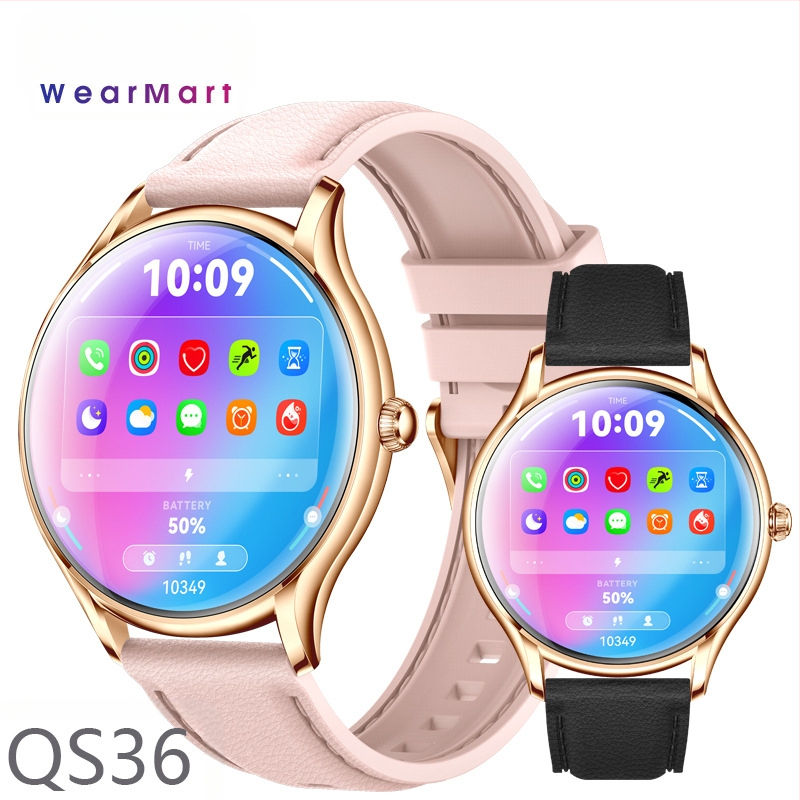 Új QS36 okosóra HD AMOLED kijelzővel, fém ultravékony sportóra, egészséges pulzusmérővel, vér oxigénszint méréssel, Bluetooth hívás