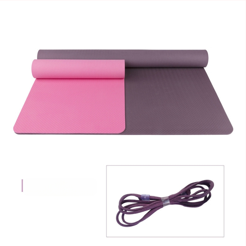 TPE jogos kilimėlis, vienspalvis, tinkantis namų sportui, fitnesui, jogos kilimėlis, pamušalas ir praplatintas, sustorintas dvigubas TPE jogos kilimėlis