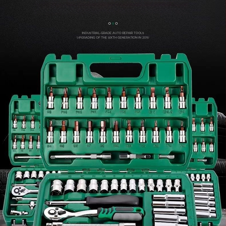 Инструмент за ремонт на автомобили, комплект за ремонт на гаечен ключ, тресчотка, универсален многофункционален комплект