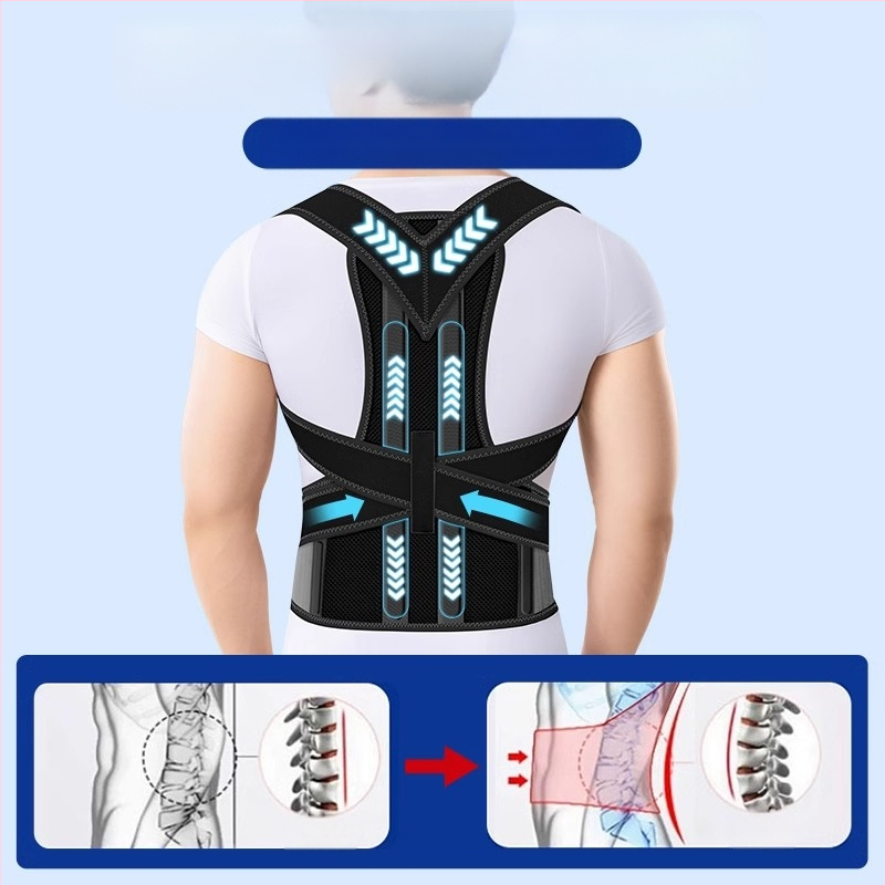 Orteză cu cocoașă, cu umăr deschis, spate drept, pentru bărbați și femei, special pentru scolioză, orteză pentru adulți, cu artefact