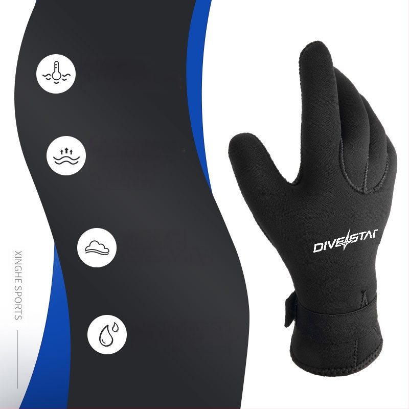 „Qianxing“ 3/5 mm nardymo pirštinės nardymui su vamzdeliu ir banglenčių sportui, neslystančios, neįpjovimams atsparios, šiltos, atsparios dilimui, žiemos maudynėms, žvejybai ir žuvų gaudymui. Yra sandėlyje.