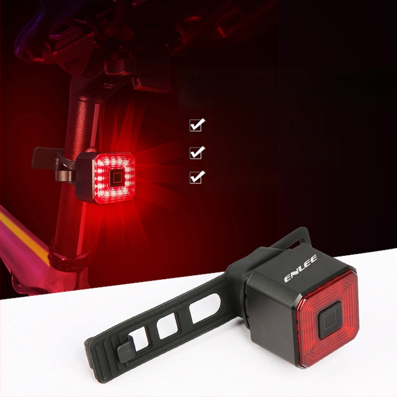 „Enlee“ dviračio galinis žibintas stabdžiams išmanusis galinis žibintas įkrovimui LED vandeniui atsparus naktinio važiavimo įspėjamasis žibintas važiavimo įranga