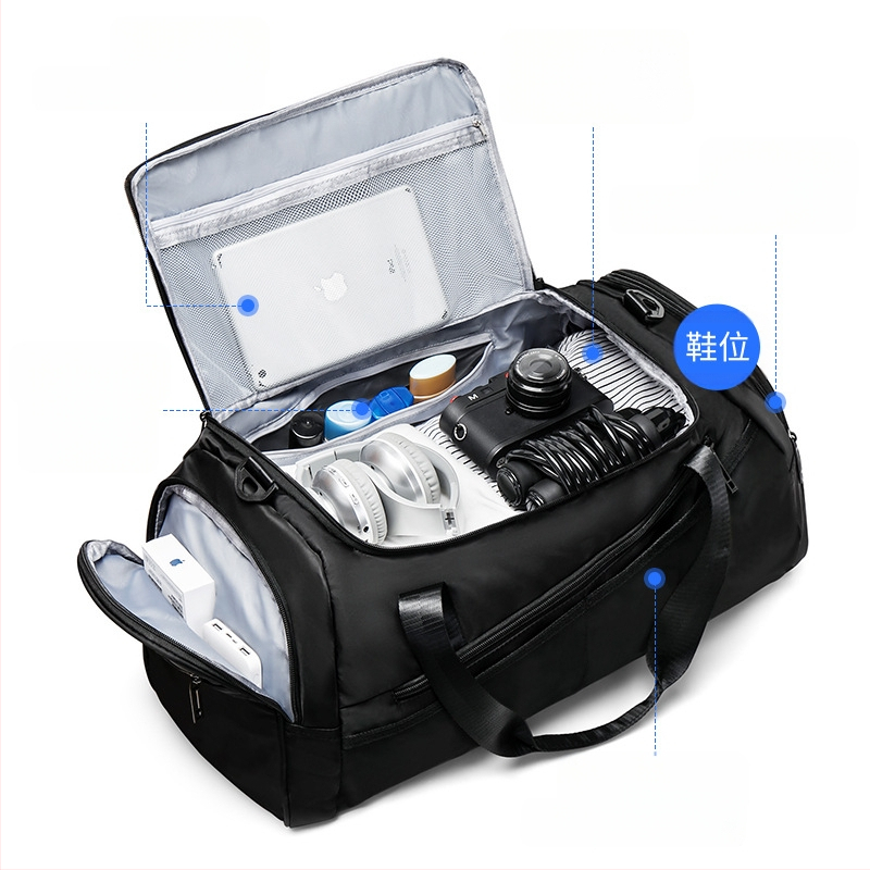 Lielas ietilpības sporta soma vīriešu ceļojumu soma peldēšanas soma sporta treniņu mugursoma sausai un mitrai atdalīšanai ceļojumu bagāžas soma