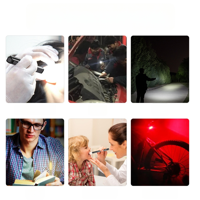 Naujas tarpvalstybinis mini rašiklio formos įkraunamas trijų šviesos šaltinių medicininis rašiklio žibintuvėlis su stipria šviesa, vyzdžio rašiklio žibintuvėliu