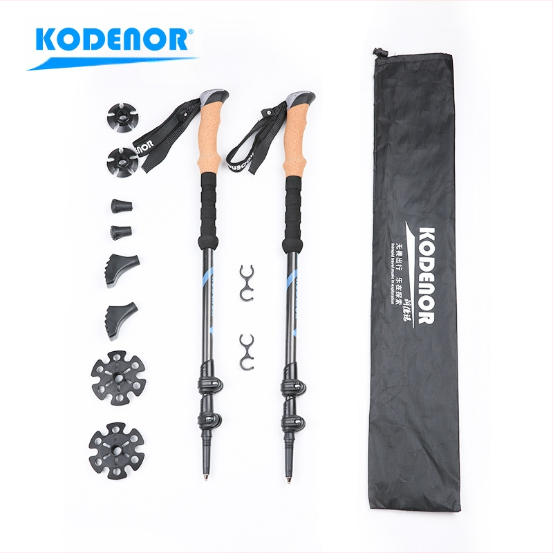 Kedeno Outdoor Kdn-001 szénszálas sétabot teleszkópos háromrészes külső zárral összecsukható nád túrabot könnyű