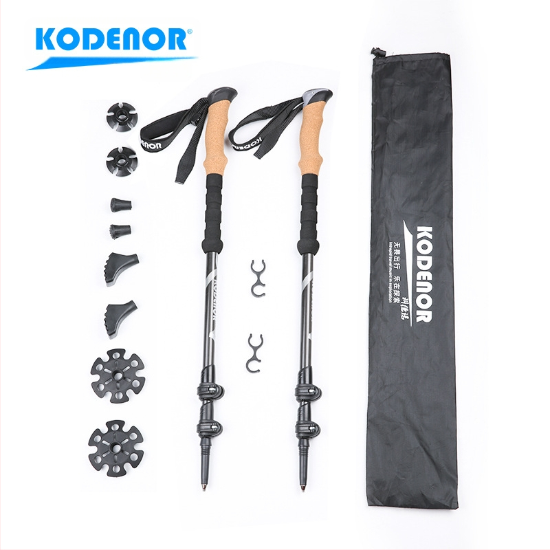 Kedeno Outdoor Kdn-001 szénszálas sétabot teleszkópos háromrészes külső zárral összecsukható nád túrabot könnyű