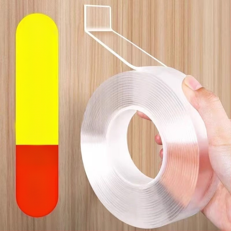 Akrüülist läbipaistev kahepoolne teip, jälgimatu, kõrge temperatuuritaluvus, kõrge läbipaistvus, kõrge viskoossus, tugev veekindlus, jälgimatu nanoteibi hulgimüük