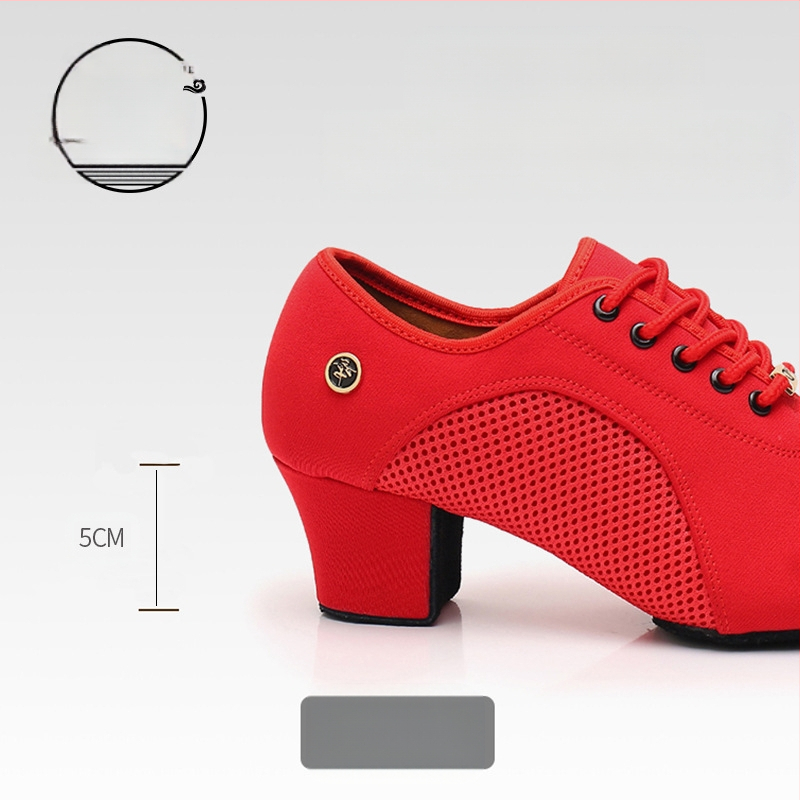 Latin tánccipők felnőtt nőknek, közepes sarkú, puha talpú tánccipők, négyzet alakú tánc, tengerész tánc, modern tánccipők, lélegző és könnyű