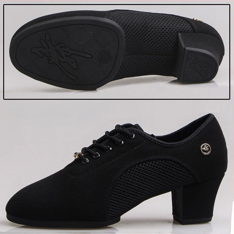 Latin tánccipők felnőtt nőknek, közepes sarkú, puha talpú tánccipők, négyzet alakú tánc, tengerész tánc, modern tánccipők, lélegző és könnyű