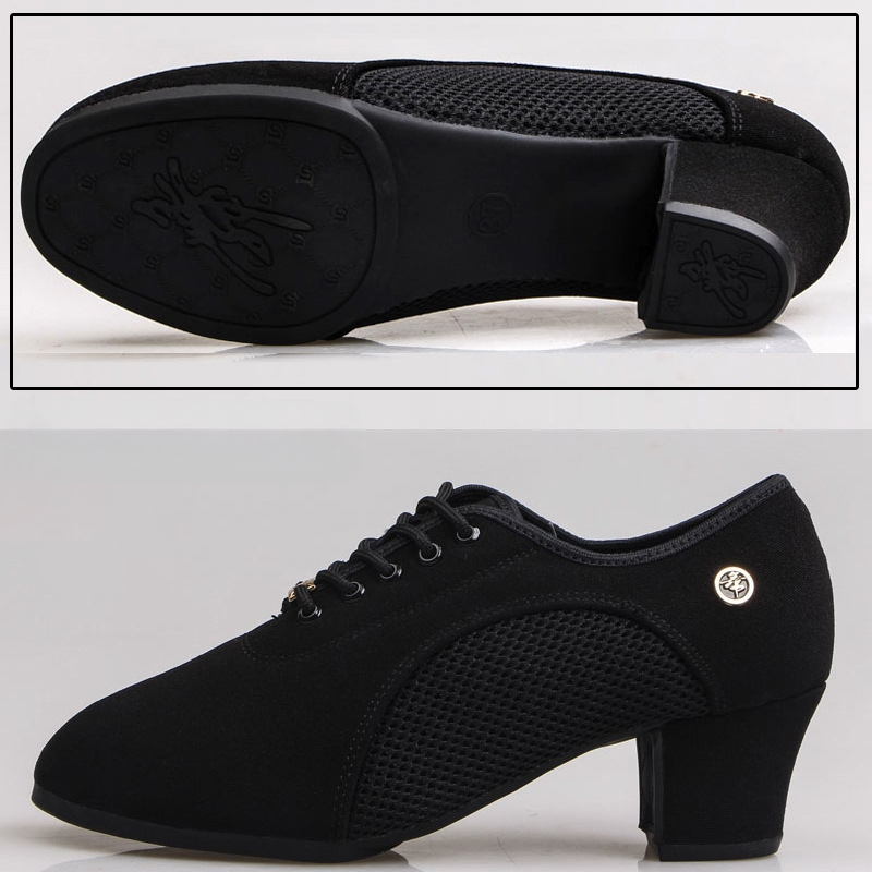 Latin tánccipők felnőtt nőknek, közepes sarkú, puha talpú tánccipők, négyzet alakú tánc, tengerész tánc, modern tánccipők, lélegző és könnyű